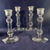 Set van 4 geslepen kristallen kandelaars hoog 16,5 cm, heel sierlijk en mooi geslepen.