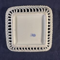 Herend Apponyi groen vierkant mandje met vlechtwerknr 7377, Ø 15,5 x 15,5 cm, hoog 3 cm - Afbeelding 3
