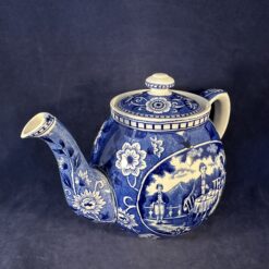 Societe Ceramique Teadrinker blauwe theepot hoog 14 cm inhoud 750 cc