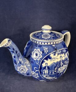 Societe Ceramique Teadrinker blauwe theepot hoog 16 cm inhoud 1 liter