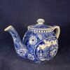 Societe Ceramique Teadrinker blauwe theepot hoog 13 cm inhoud 600 cc.