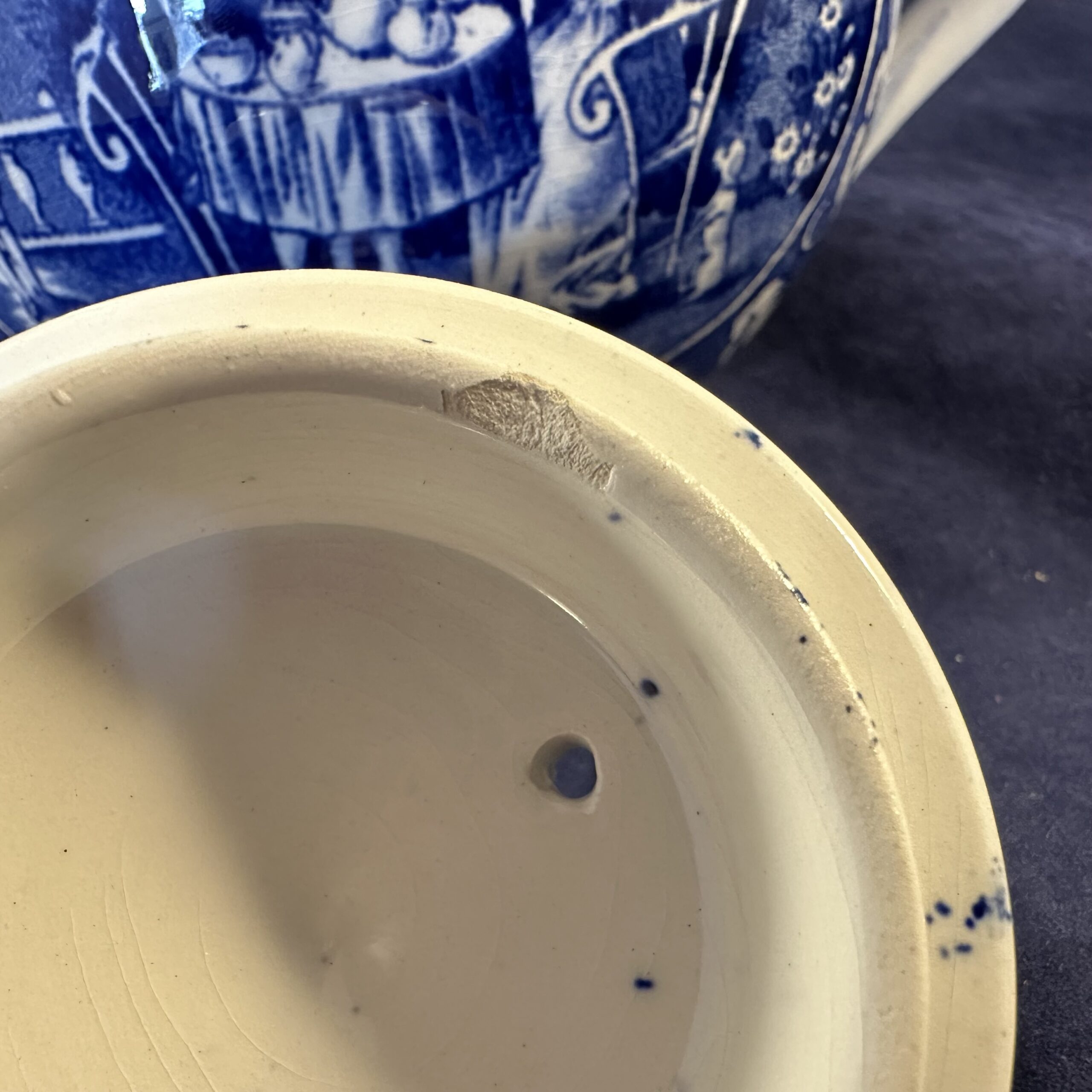 Societe Ceramique Teadrinker blauwe theepot hoog 13 cm inhoud 600 cc. - Afbeelding 7