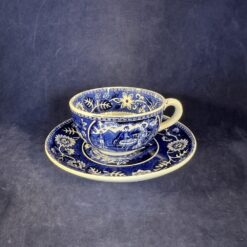 Societe Ceramique Teadrinker blauw kop en schotel