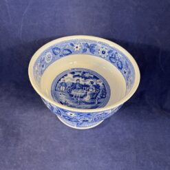 Societe Ceramique 'Teadrinker' blauw kastkom/ kom op voet