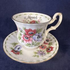 Royal Albert Flower of the month series dameskop en schotel 'March' hoog 6,8 cm Ø 7,3 cm