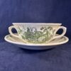 Mason's 'Fruitbasket' groen soepkom met schotel. Ø kom 12,5 cm en 5,8 cm hoog