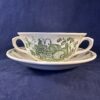 Mason's 'Fruitbasket' groen soepkom met schotel. Ø kom 12,5 cm en 5,8 cm hoog