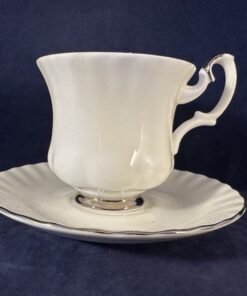 Royal Albert 'Chantilly' platinum dameskop en schotel Ø kopje 7,3 cm