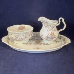 Royal Doulton, Brambly Hedge, roomstel, kannetje, suikerbakje en onderblad.