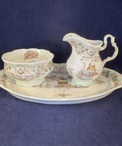 Royal Doulton, Brambly Hedge, roomstel, kannetje, suikerbakje en onderblad.
