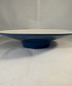 Fris Edam 'Jubilant' schaal op voet in wit met blauw Ø 27 cm hoog 6 cm