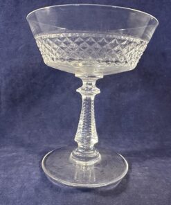 Val Saint Lambert 'Heidelberg' set van 6 coupes prachtig diamantgeslepen, hoog 12 cm, Ø 9,8 cm