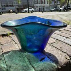 Leerdam unica vaas van Floris Meydam AE 976 (1955) Hoog 10,5 cm, Ø 19 x 12 cm - Afbeelding 4