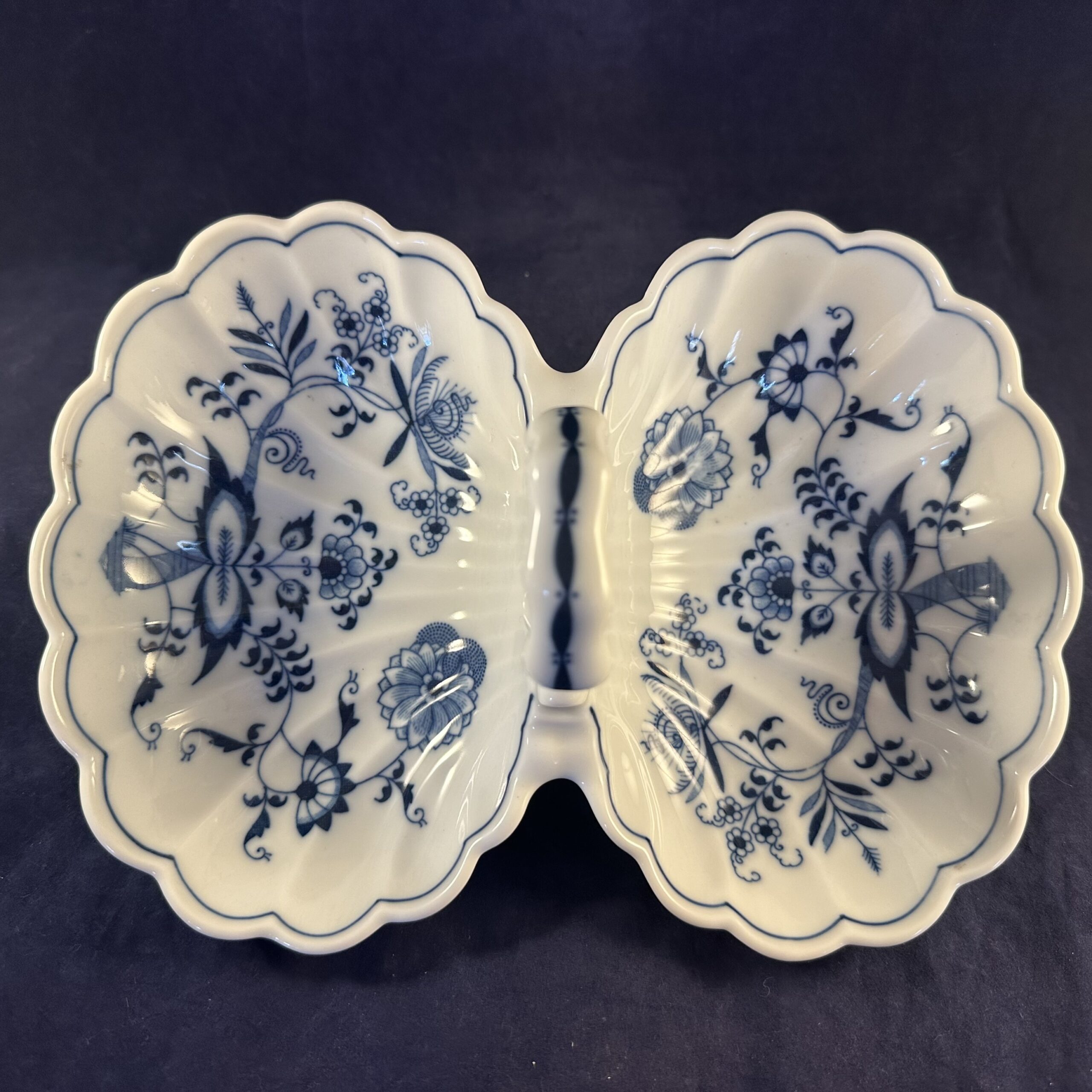 Blue Danube tweevakschaal met greep 24 x 17,5 cm. hoog 11 cm. - Afbeelding 3