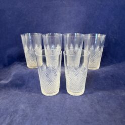 Set van 6 kristallen waterglazen Wilhelmina slijpsel