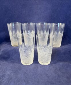 Set van 6 kristallen waterglazen Wilhelmina slijpsel