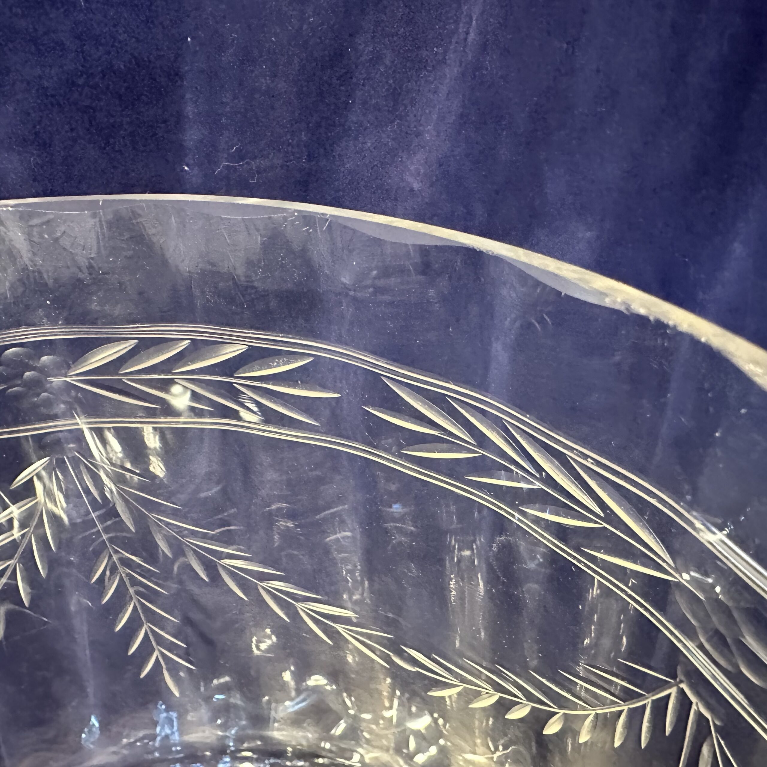 Kristallen geslepen bowlschaal met deksel met 8 glazen met oor hoog 32 cm, Ø 20 cm - Afbeelding 3