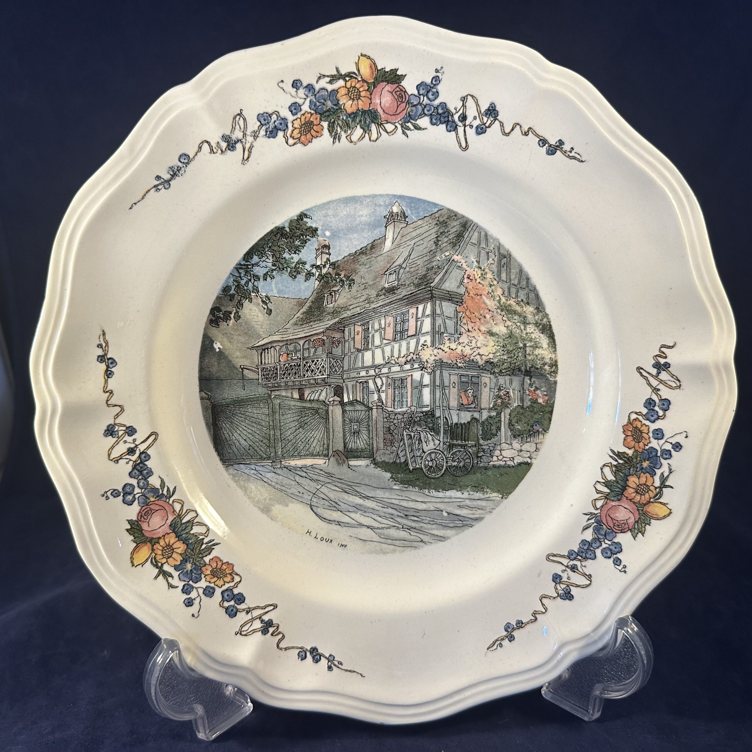 Sarreguemines 'Obernai' dinerbord Ø 24,7 cm (vakwerk)
