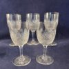 Set van 5 kristallen port/sherryglazen Wilhelmina slijpsel hoog 11,5 cm, Ø 5 cm.