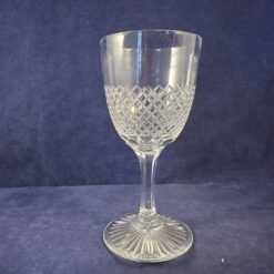 Set van 5 kristallen bitterglazen ruitslijpsel hoog 11 cm, Ø 5 cm. - Afbeelding 2