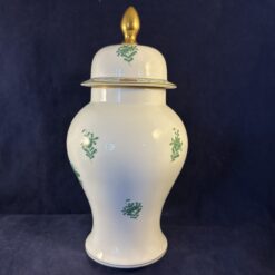 Herend Apponyi groen dekselvaas met deksel hoogte 25 cm Ø 7,5 cm nr 6629 - Afbeelding 4