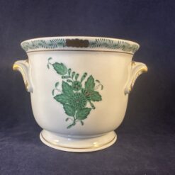 Herend Apponyi groen cachepot nr 7215 hoog 9,3 cm, Ø 11,3 cm - Afbeelding 3