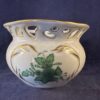 Herend Apponyi groen cachepot met opengewerkte rand 7248 hoog 6,6 cm Ø 9,4 cm (wicker patroon)