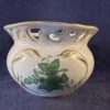 Herend Apponyi groen cachepot met opengewerkte rand 7248 hoog 6,6 cm Ø 9,4 cm (wicker patroon)