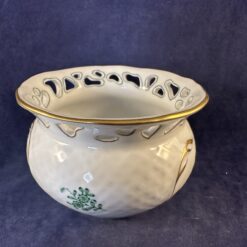 Herend Apponyi groen cachepot met opengewerkte rand 7248 hoog 6,6 cm Ø 9,4 cm (wicker patroon) - Afbeelding 3