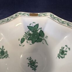 Herend Apponyi groen achtkantig schaaltje op voet Ø 15,5 hoog 9 cm nr 7849 - Afbeelding 5