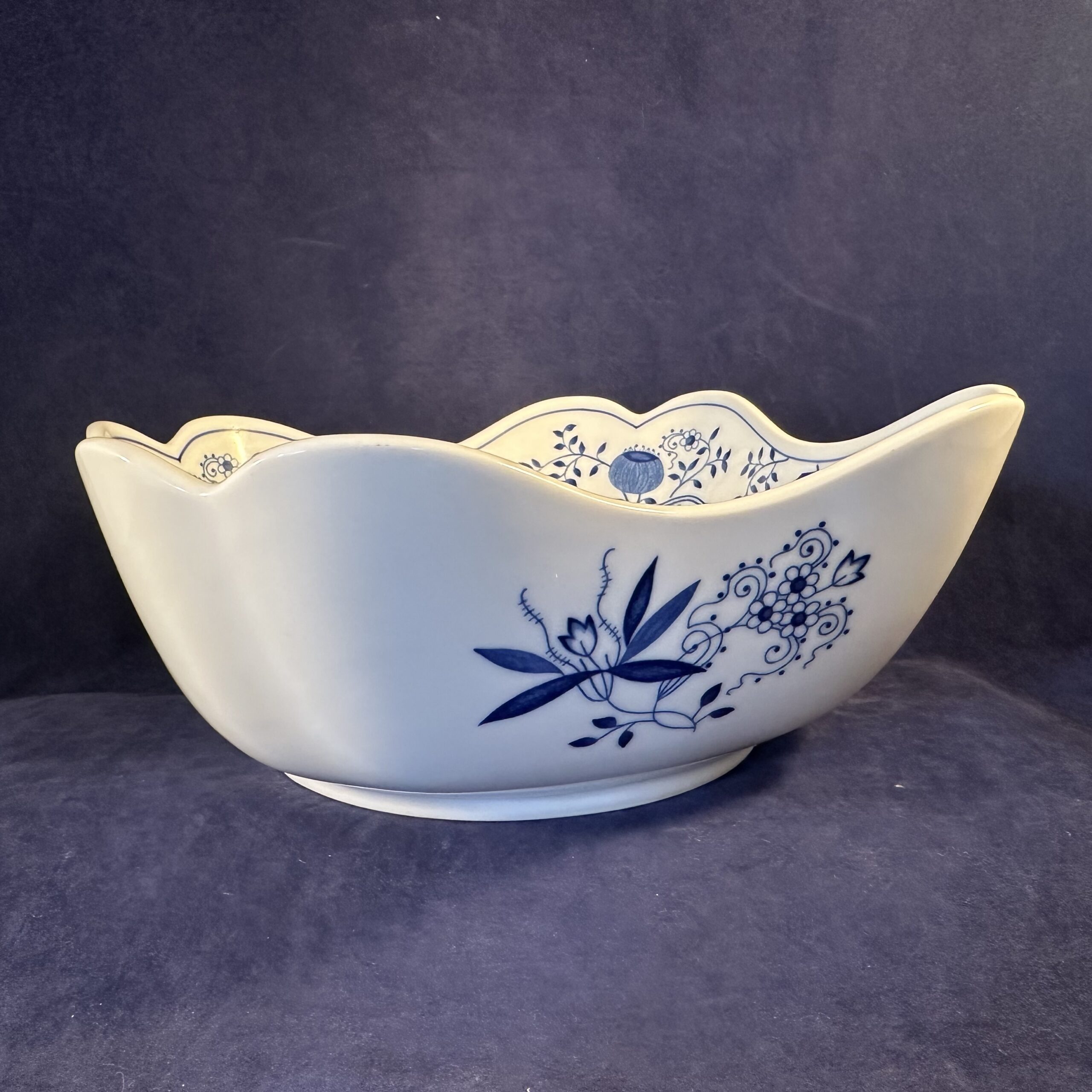 Hutschenreuther Zwiebelmuster grote vierkante schaal - salade schaal 20,5 x 20,5 cm, hoog 8,5 cm. - Afbeelding 3
