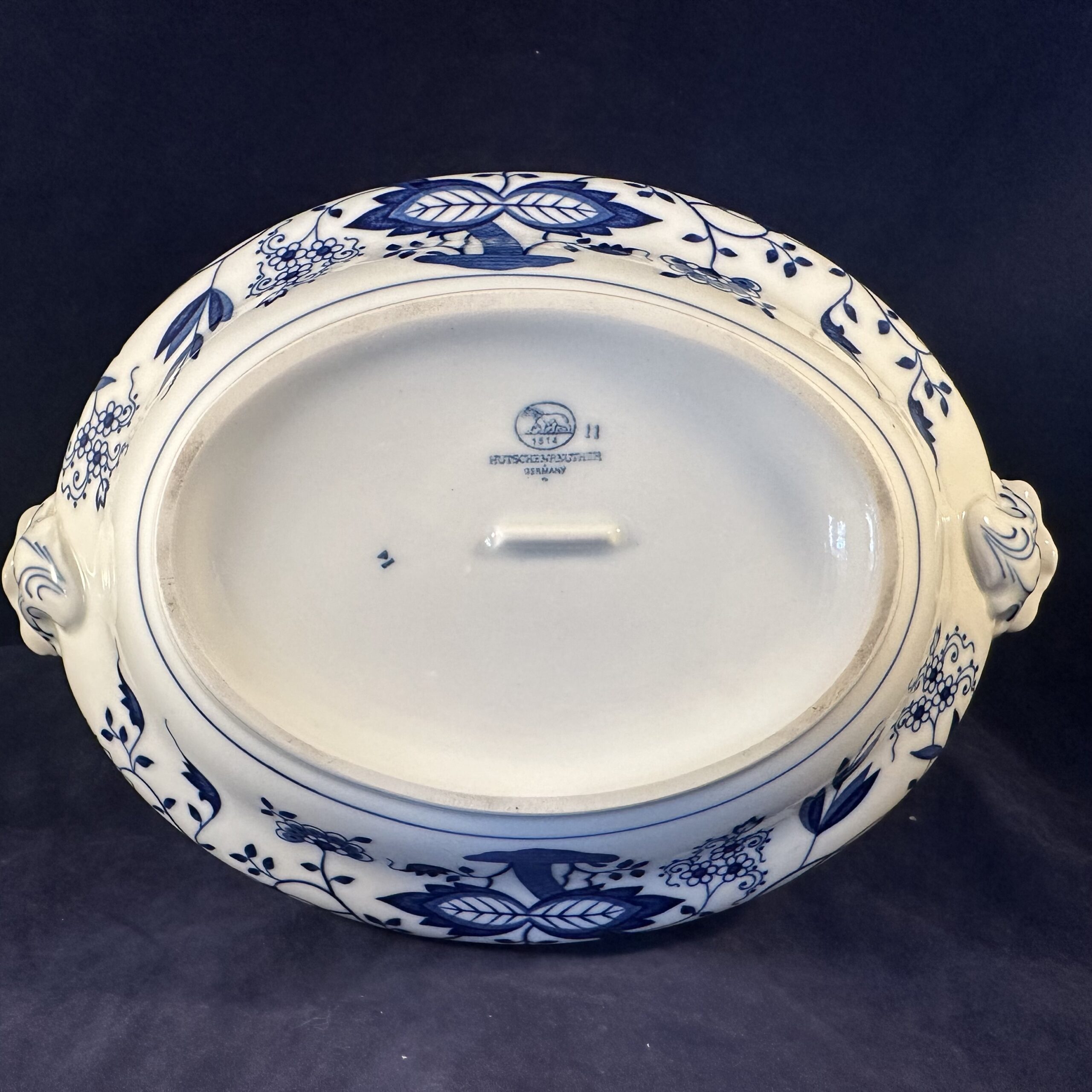 Hutschenreuther zwiebelmuster ovale dekschaal Ø 18 x 28,5 cm hoog 19 cm. - Afbeelding 7