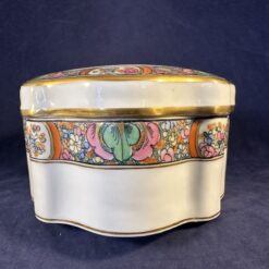 Limoges Haviland theedoos / dekseldoos Ø 13 cm, hoog 7 cm. - Afbeelding 5