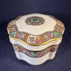 Limoges Haviland theedoos / dekseldoos Ø 13 cm, hoog 7 cm. - Afbeelding 2