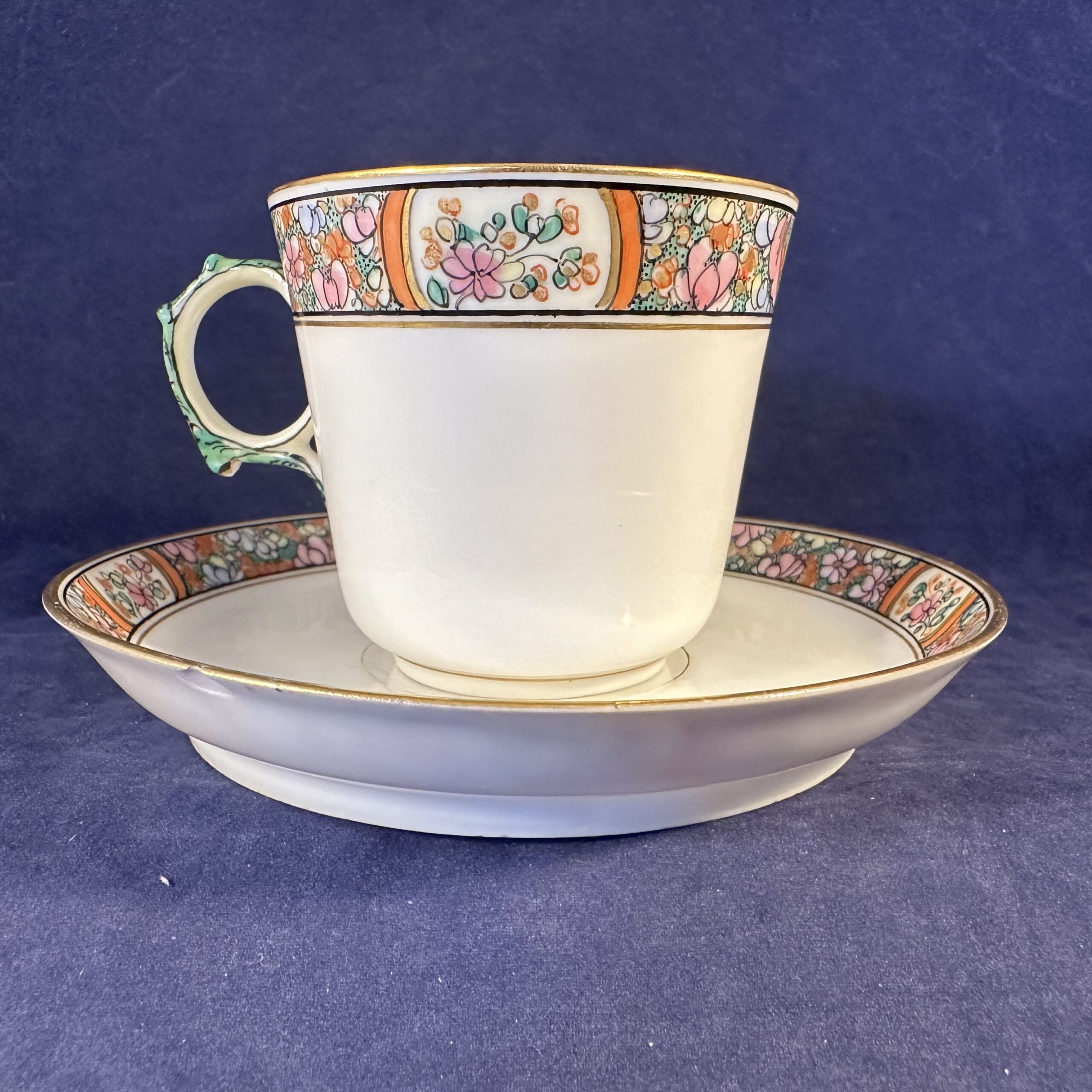 Limoges Haviland koffiekop en schotel Ø 6,6 cm, hoog 6 cm. - Afbeelding 3