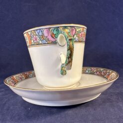 Limoges Haviland koffiekop en schotel Ø 6,6 cm, hoog 6 cm. - Afbeelding 2