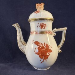 Herend Apponyi marron/orange koffiekannetje nr. 613, hoog 17 cm