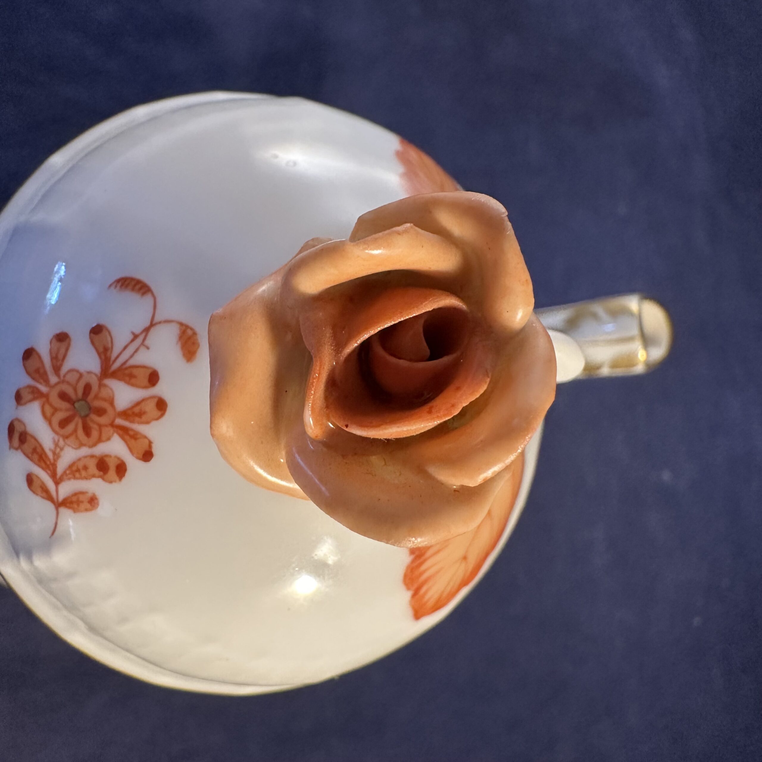 Herend Apponyi marron/orange koffiekannetje nr. 613, hoog 17 cm - Afbeelding 4