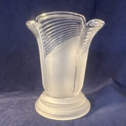 Glazen windlicht met losse matglazen voet hoog 13,7 cm, Ø 12 cm.  - Afbeelding 2