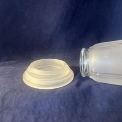 Glazen windlicht met losse matglazen voet hoog 13,7 cm, Ø 12 cm.  - Afbeelding 3