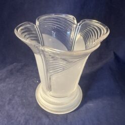 Glazen windlicht met losse matglazen voet hoog 13,7 cm, Ø 12 cm.  - Afbeelding 4