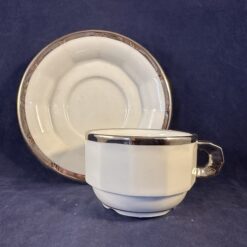 Pillivuyt koffiekop en schotel hoog 5 cm Ø 7,8 cm (wit) - Afbeelding 2