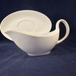 Wedgwood 'Galaxie White' sauskom met losse schotel Ø 21,5 x 8,5 cm, hoog 11,5 cm - Afbeelding 2