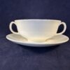 Wedgwood 'Galaxie White' soepkom met schotel Ø 12 cm, hoog 5,3 cm.