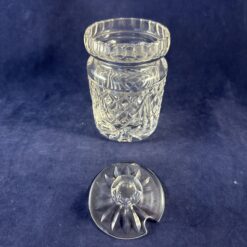 Pot met deksel/ jampot geslepen kristal, hoog 12 cm Ø 7 cm. - Afbeelding 3