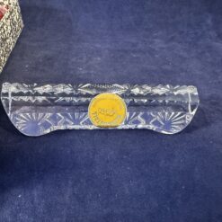 12 geslepen kristallen messenleggers in 2 kartonnen doosjes. Formaat van het doosje 14 x 9,5 cm. - Afbeelding 2