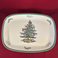 Spode 'Christmas tree' ovenschaal 35 x25,5 cm, diep 5 cm.  Made in England