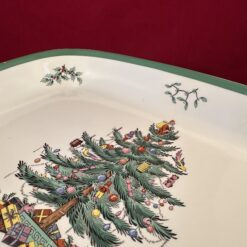 Spode 'Christmas tree' ovenschaal 35 x25,5 cm, diep 5 cm. Made in England - Afbeelding 3
