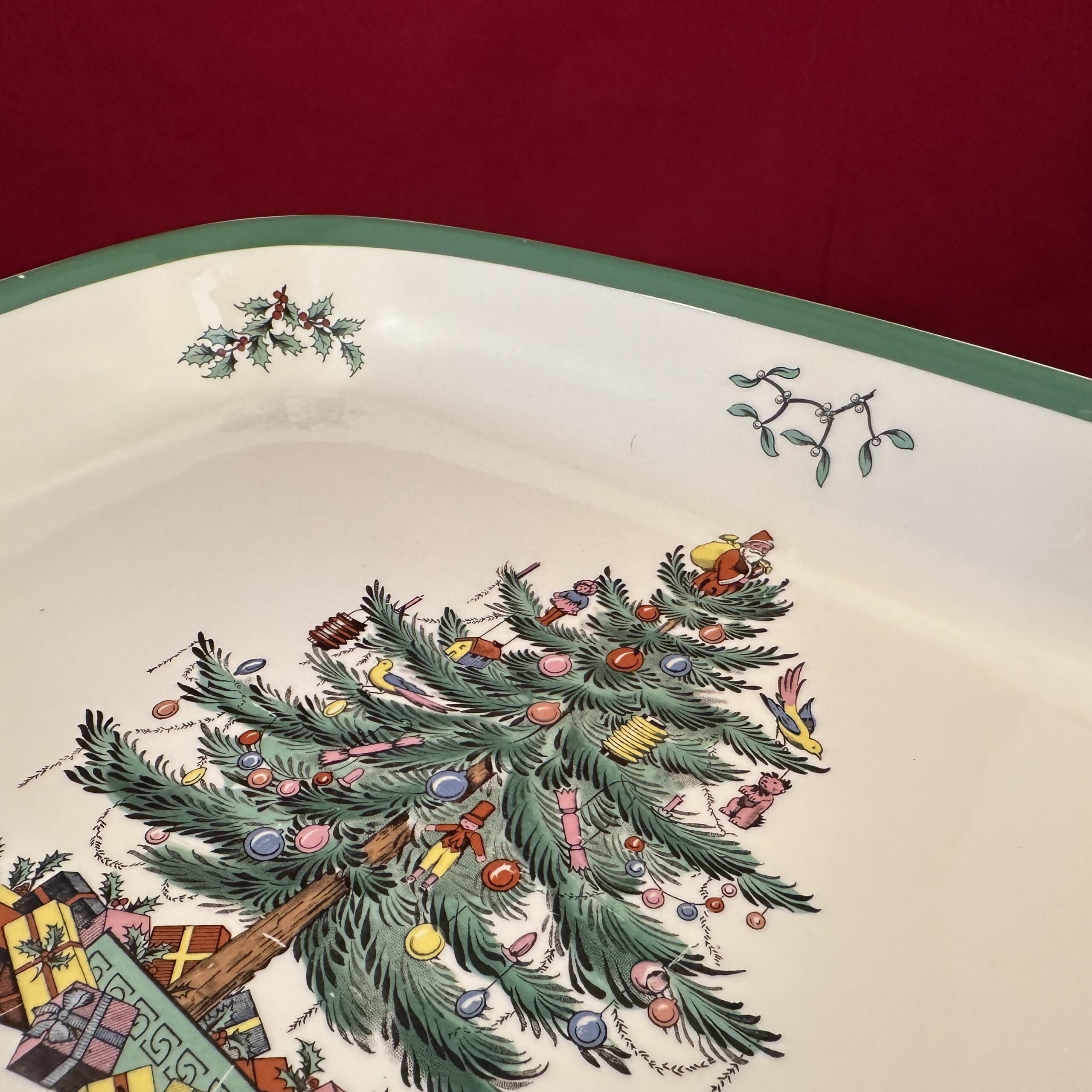 Spode 'Christmas tree' ovenschaal 35 x25,5 cm, diep 5 cm. Made in England - Afbeelding 3