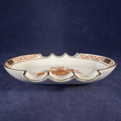 Herend Apponyi marron/ orange ovale asbak nr 7793 13,7 x 11 cm. - Afbeelding 3